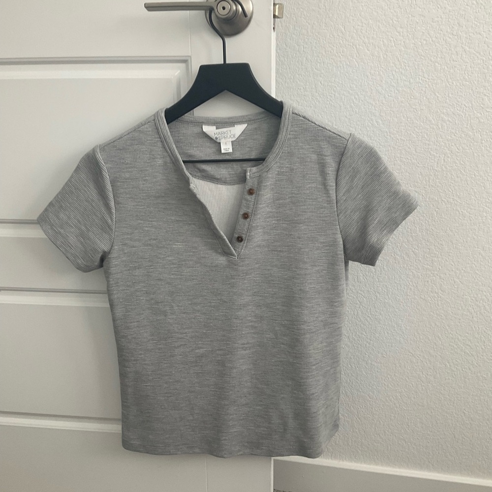 Market & Spruce Button Detail Split Neck Tee - washed but never worn-